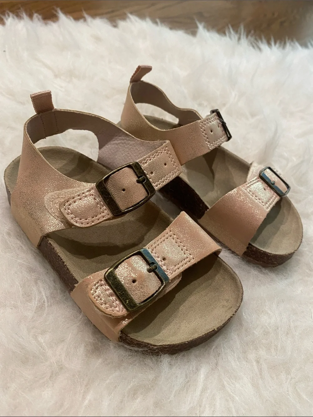Carter's Metallic Rose Gold Double-Buckle Toddler Sandals
